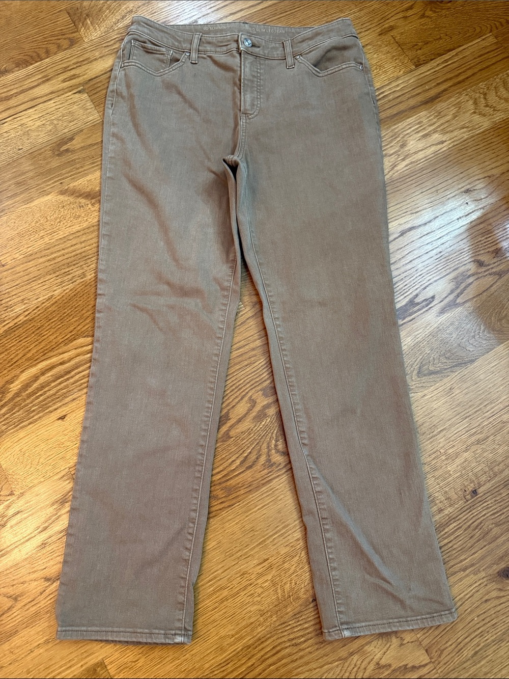 Chico’s So Slimming Girlfriend Slim Leg Jeans Brown Taupe 1.5R US 10